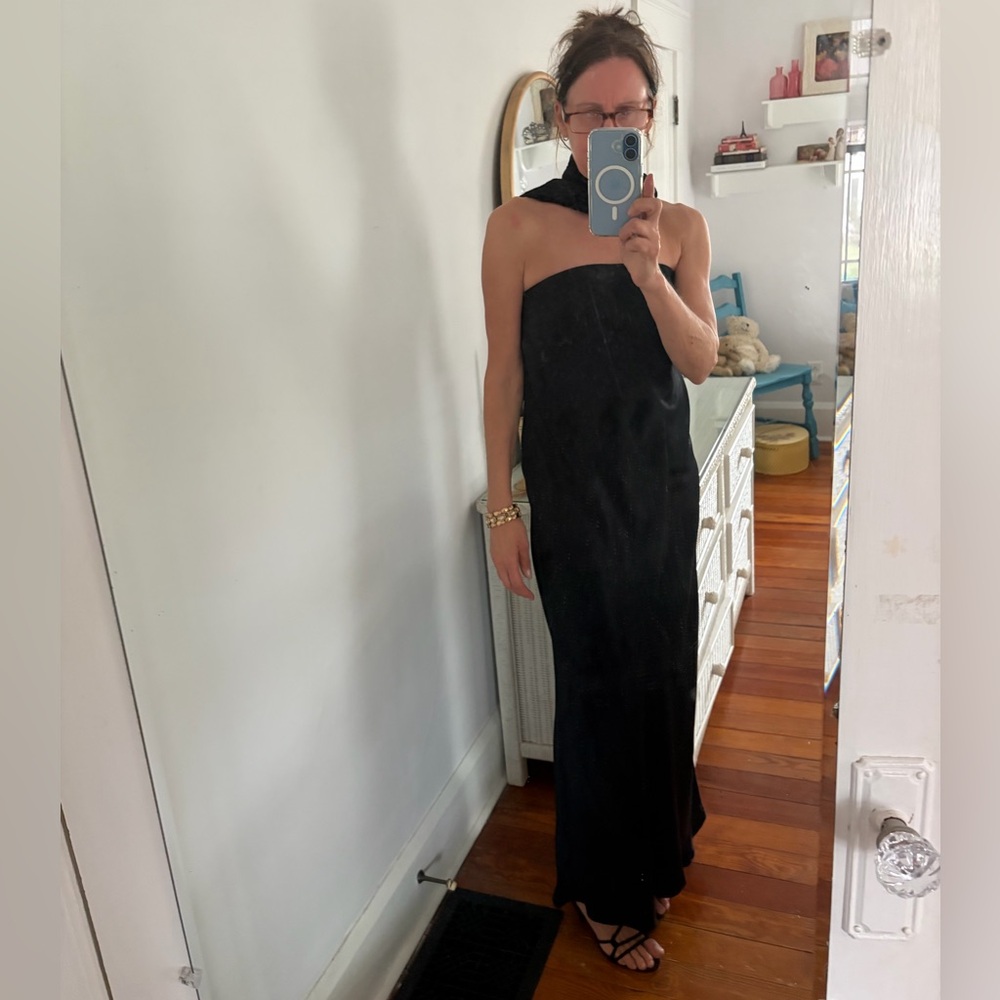 Anthropologie Black Strapless Dress